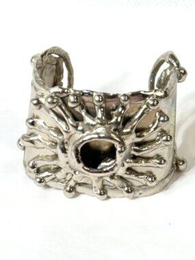 Alpaca silver Brazilian wide cuff bracelet.